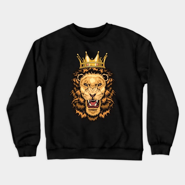 Angry Lion King Crewneck Sweatshirt by MaiKStore